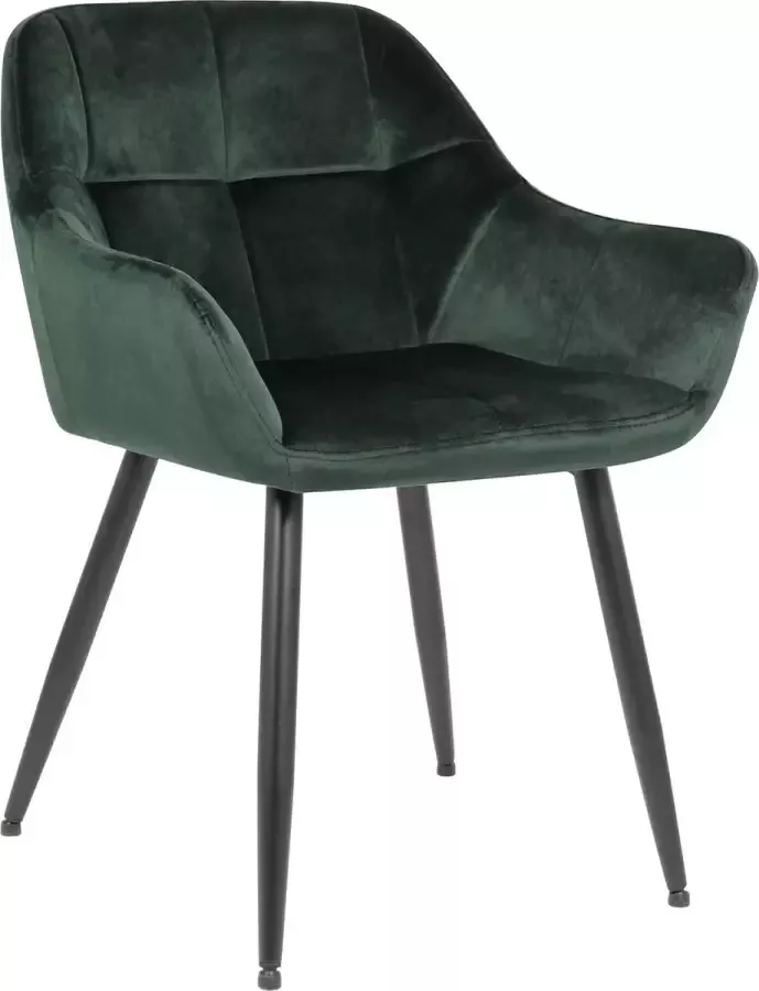 CLP Emia Eetkamerstoel Met armleuning Velvet groen Fluweel - Foto 2