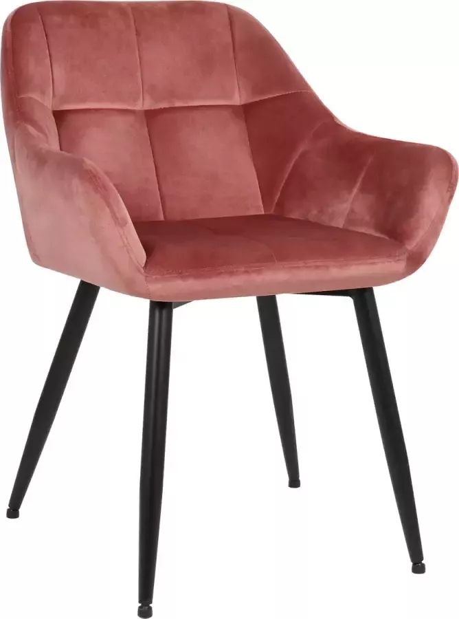 CLP Emia Eetkamerstoel Met armleuning Velvet roze Fluweel - Foto 3