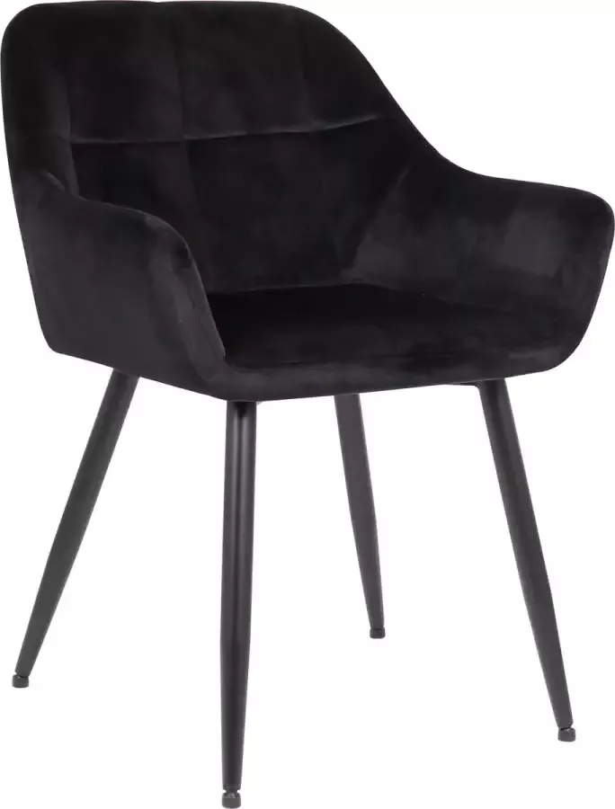 Clp Emia Eetkamerstoel Met armleuning Velvet zwart Fluweel