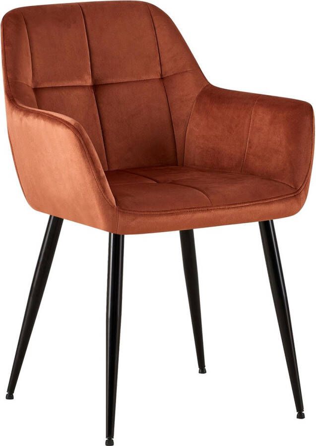 CLP Emia Eetkamerstoel Met armleuning Velvet bruin Fluweel