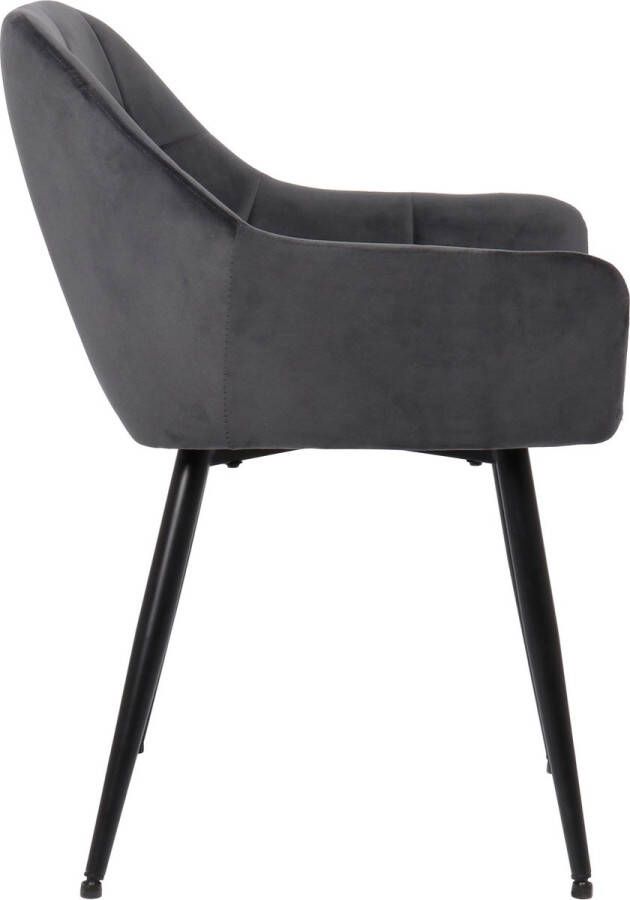 Clp Emia Eetkamerstoel Met armleuning Velvet grijs Fluweel