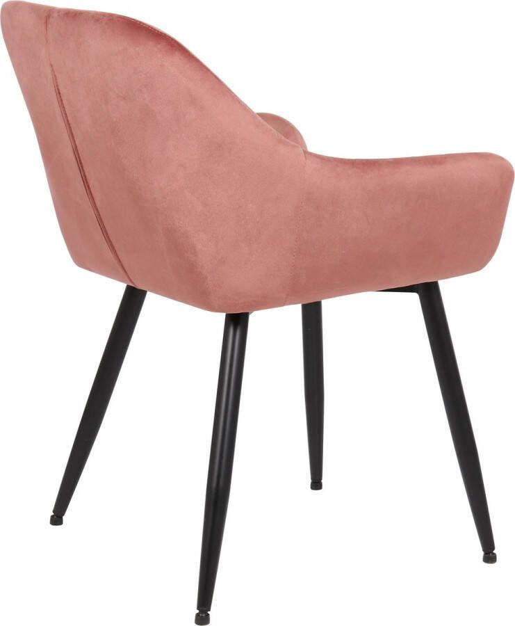 CLP Emia Eetkamerstoel Met armleuning Velvet roze Fluweel