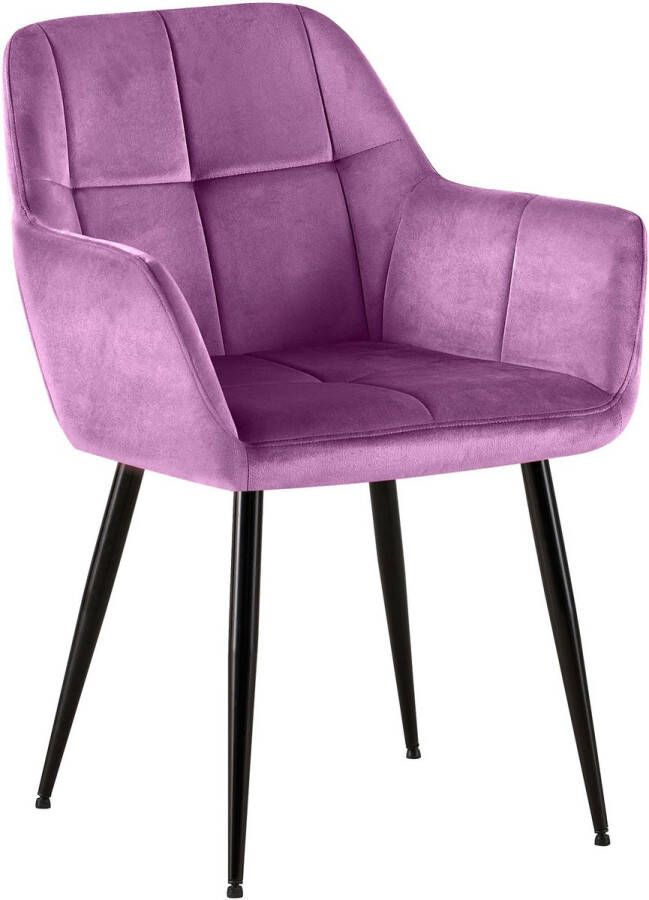 CLP Emia Eetkamerstoel Met armleuning Velvet roze Fluweel - Foto 2