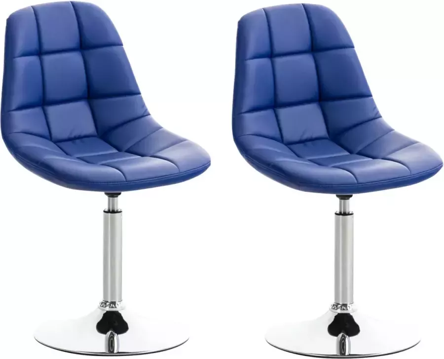 Clp Emil Set van 2 eetkamerstoelen Kunstleer blauw