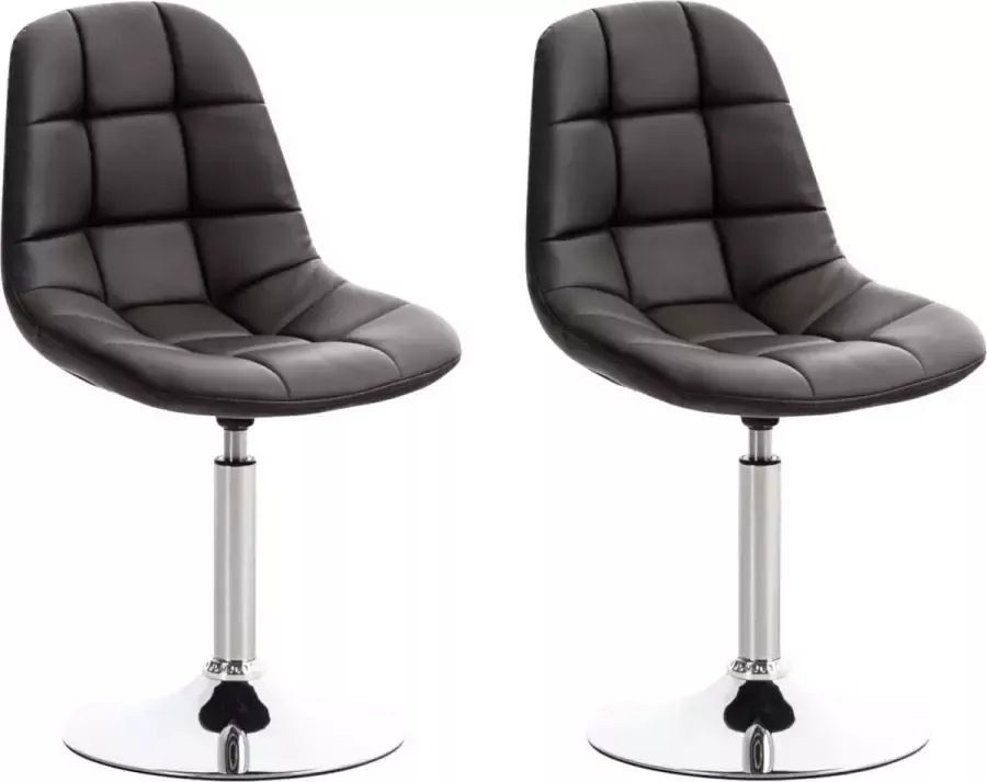 CLP Emil Set van 2 eetkamerstoelen Kunstleer bruin