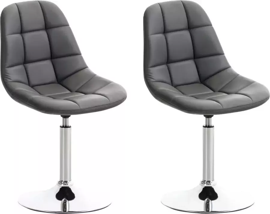 Clp Emil Set van 2 eetkamerstoelen Kunstleer grijs