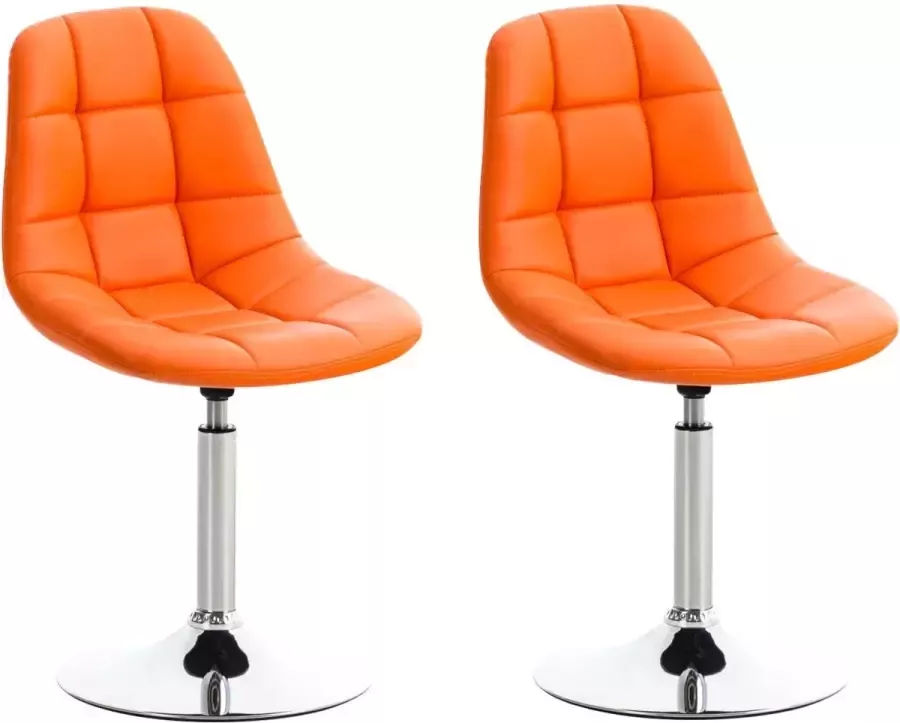Clp Emil Set van 2 eetkamerstoelen Kunstleer oranje