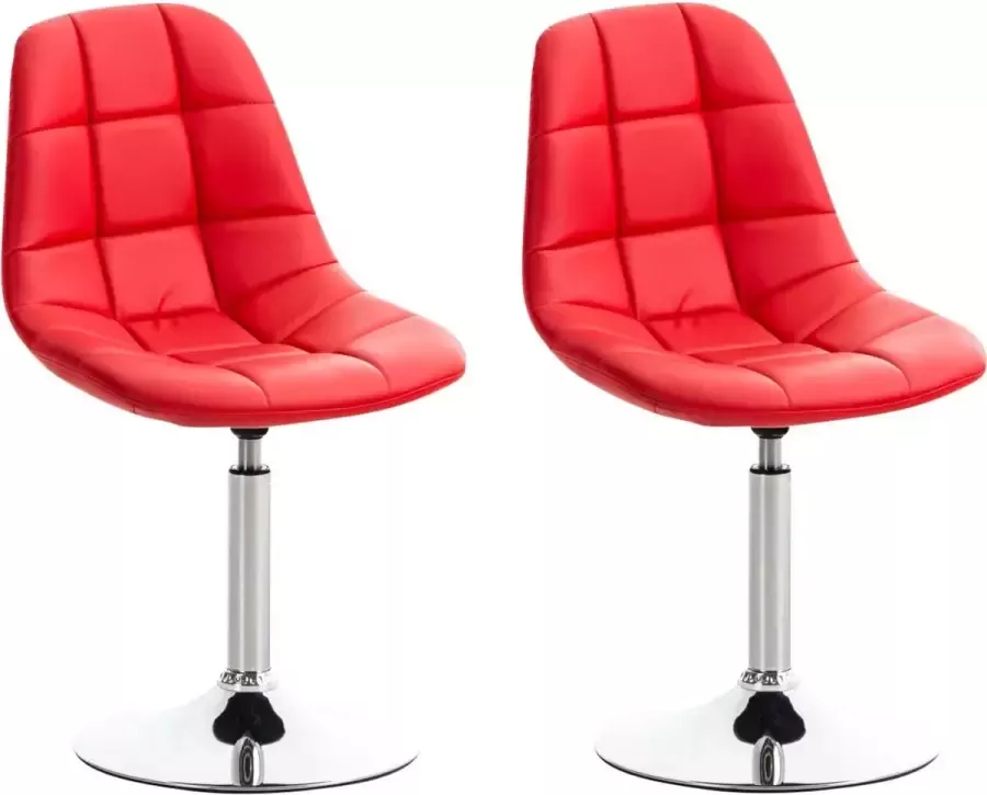 CLP Emil Set van 2 eetkamerstoelen Kunstleer rood
