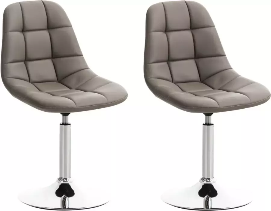 Clp Emil Set van 2 eetkamerstoelen Kunstleer taupe