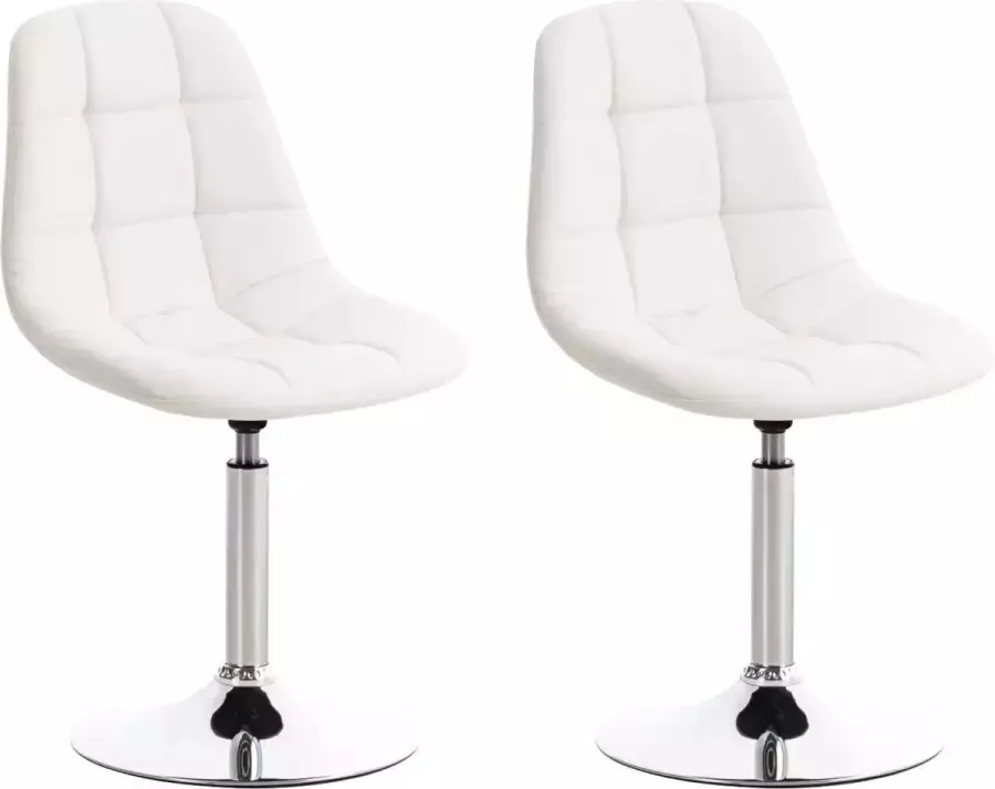 Clp Emil Set van 2 eetkamerstoelen Kunstleer wit