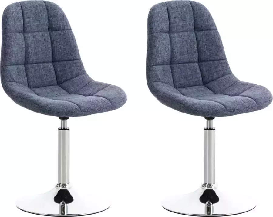 Clp Emil Set van 2 eetkamerstoelen Stof blauw