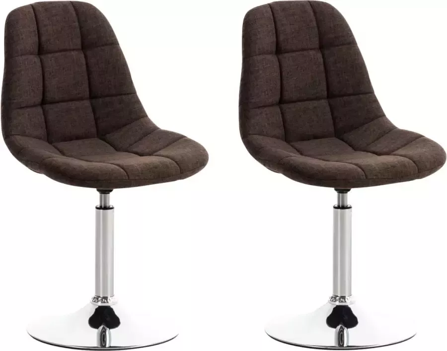 Clp Emil Set van 2 eetkamerstoelen Stof bruin