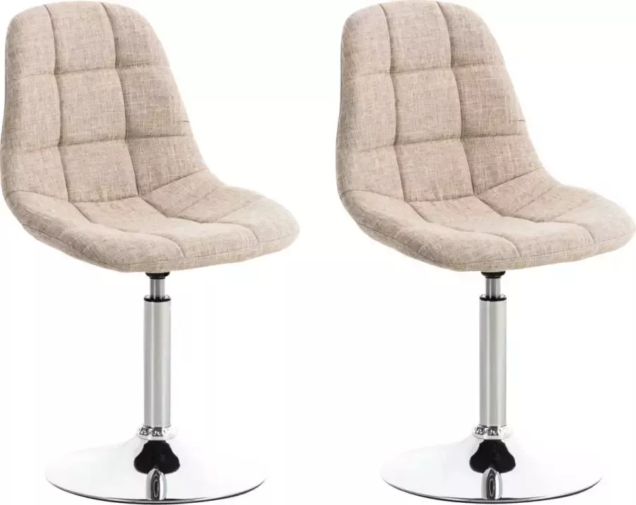 Clp Emil Set van 2 eetkamerstoelen Stof creme