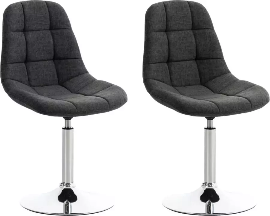 Clp Emil Set van 2 eetkamerstoelen Stof donkergrijs