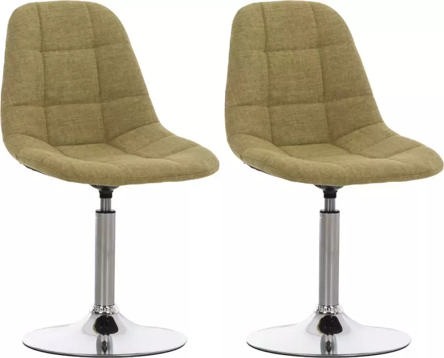 CLP Emil Set van 2 eetkamerstoelen Stof groen