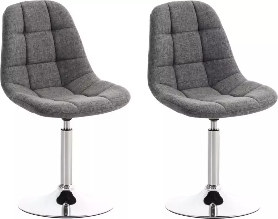 Clp Emil Set van 2 eetkamerstoelen Stof licht grijs