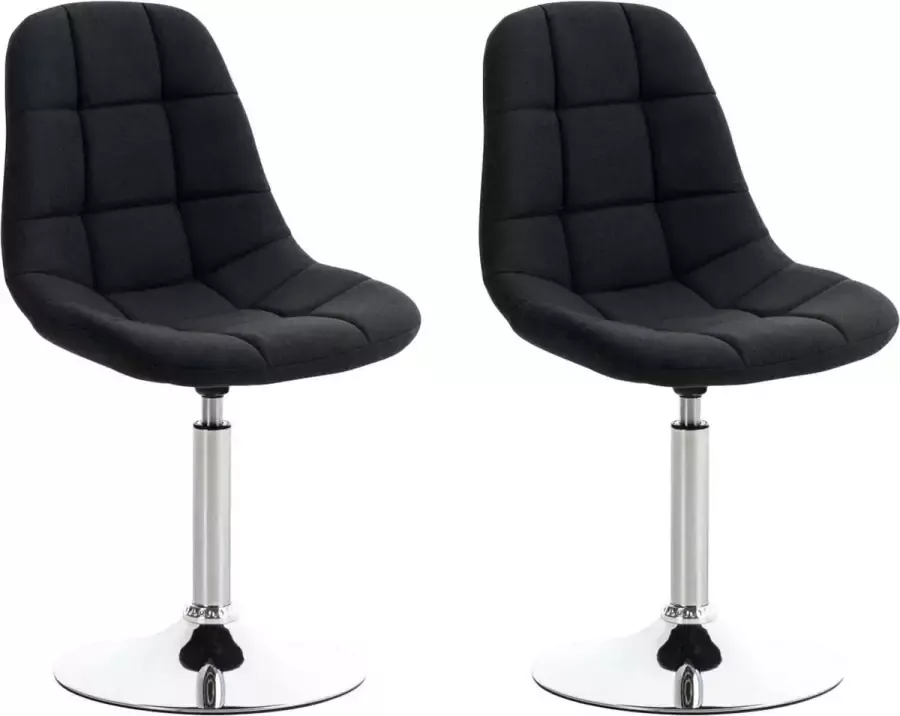 CLP Emil Set van 2 eetkamerstoelen Stof zwart - Foto 1