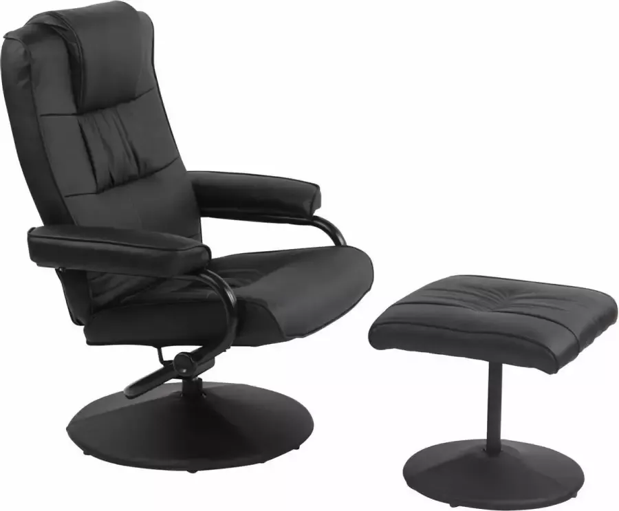 Clp Ennis Fauteuil met poef zwart