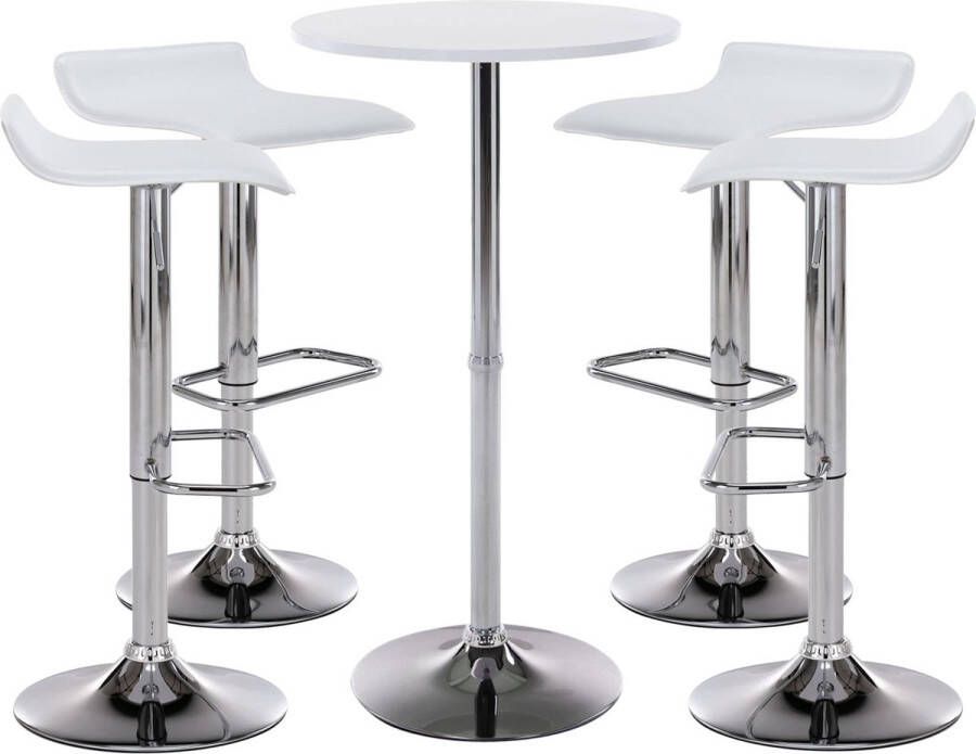 Clp Esberg bar tafel set bartafel met barstoelen Kunstleer wit