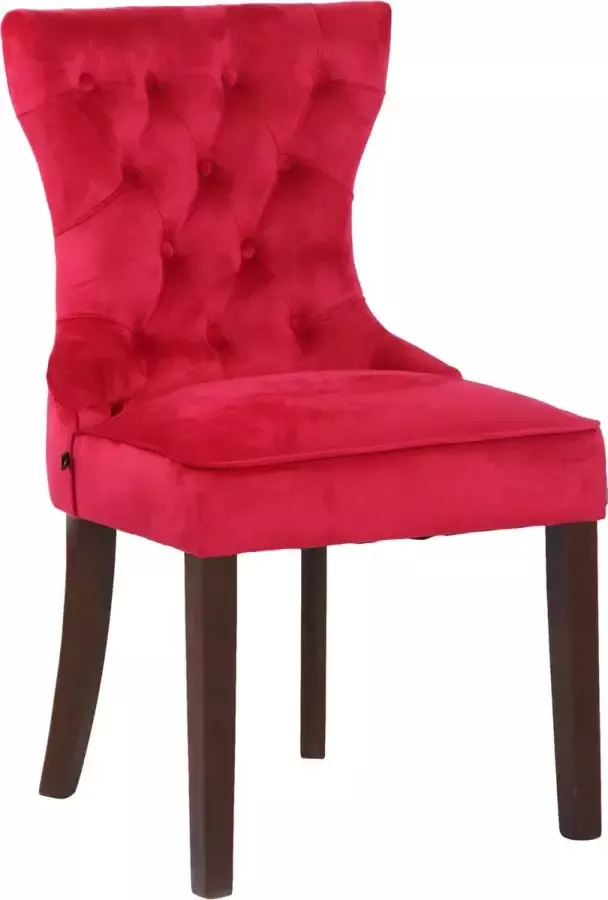 Clp Franca Set van 4 eetkamerstoelen Fluweel rood antiek