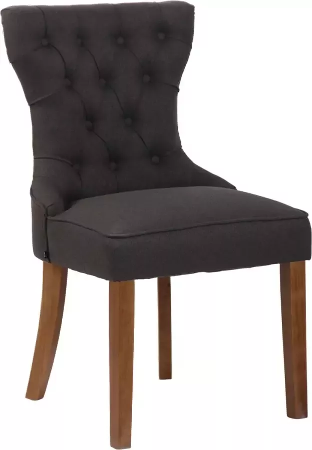 Clp Franca Set van 4 eetkamerstoelen Stof donkergrijs antiek licht