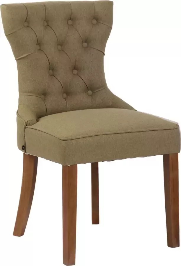 Clp Franca Set van 4 eetkamerstoelen Stof groen antiek licht