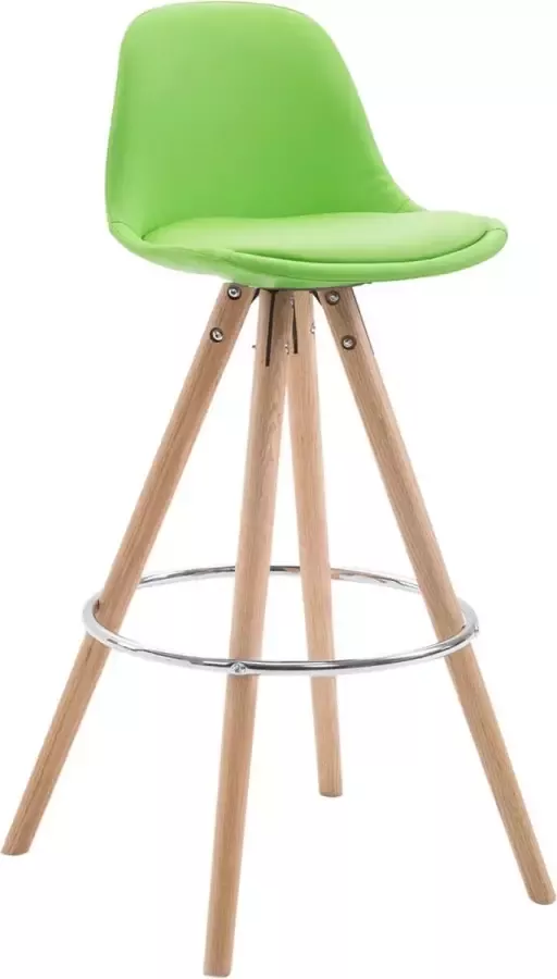 Clp Franklin Barkruk Rond frame Volledig Bekleed Kunstleer groen natura (eik)