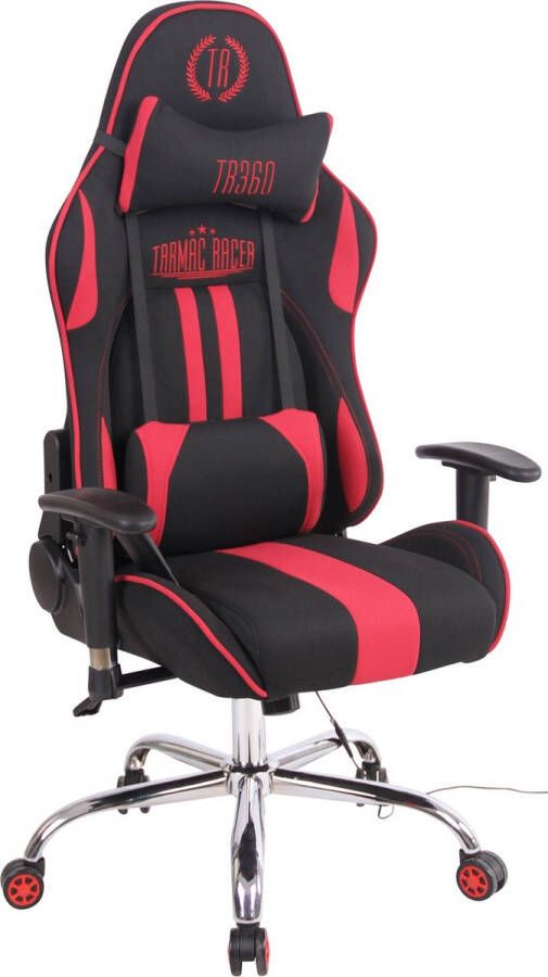 Clp Game stoel Bureaustoel Sportief Massage Voetensteun Stof Rood zwart 45x54x138 cm