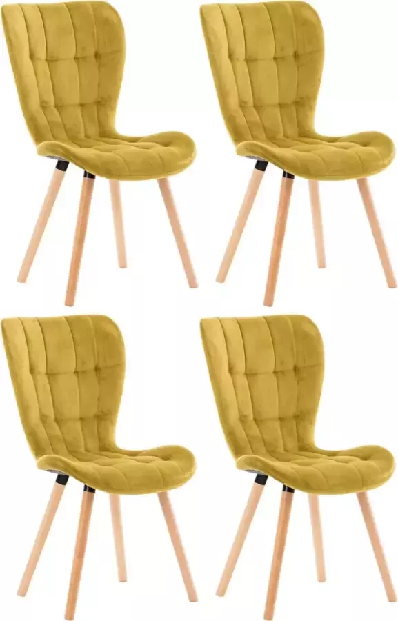 CLP Set van 4 Eetkamerstoelen Elda Fluweel - Foto 1