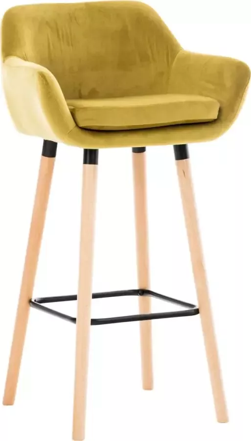 Clp Grant Barkruk Met rugleuning Velvet Fluweel geel