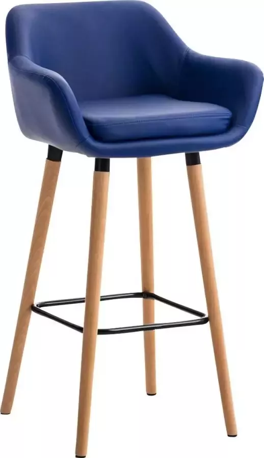 Clp Grant Barkruk Met rugleuning Kunstleer blauw