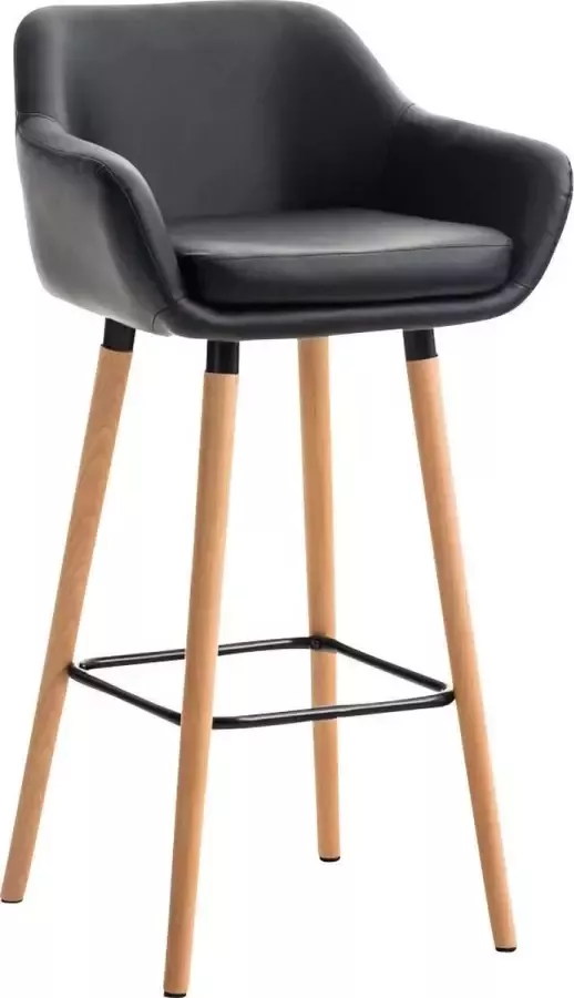 CLP Grant Barkruk Met rugleuning Kunstleer zwart natura - Foto 2