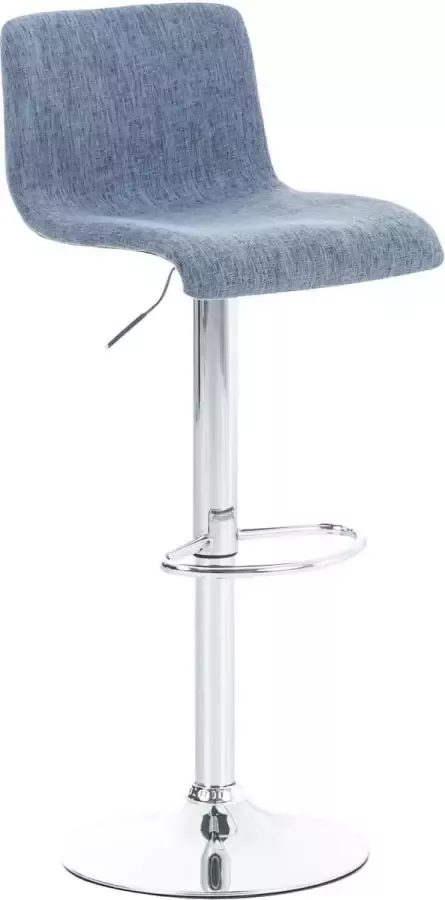 CLP Hover Barkruk Stof Metaal in chroomoptiek blauw