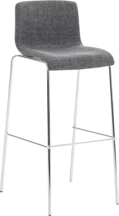 Clp Hoover Barkruk Stof licht grijs chroom