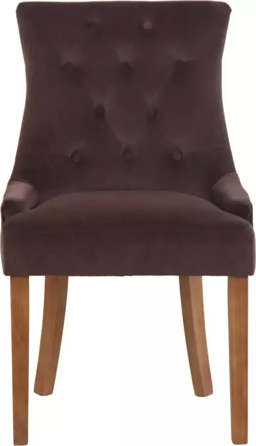 Clp Inverness Set van 4 eetkamerstoelen fluweel bruin antiek licht