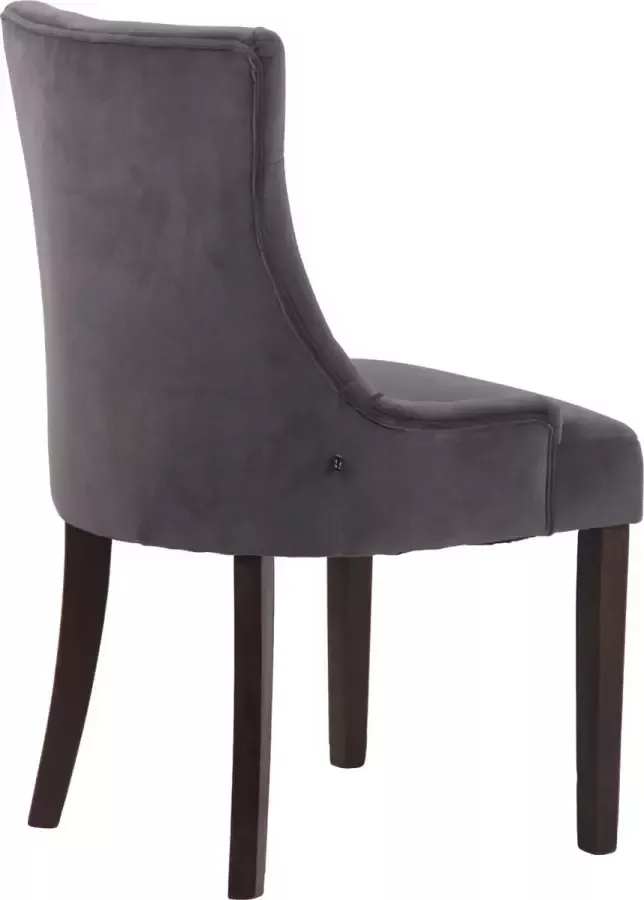 Clp Inverness Set van 4 eetkamerstoelen fluweel donkergrijs antiek