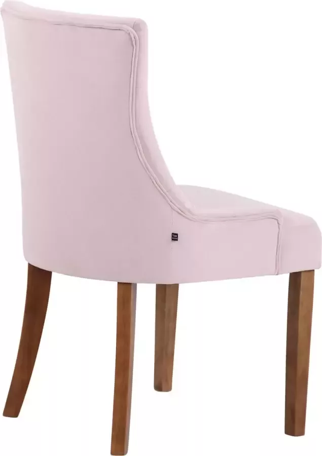 Clp Inverness Set van 4 eetkamerstoelen fluweel roze antiek licht