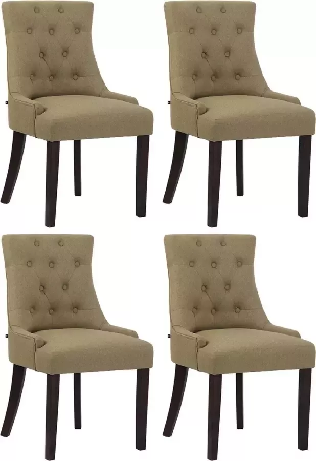 CLP Set van 4 eetkamerstoelen Inverness Donker Frame Stof