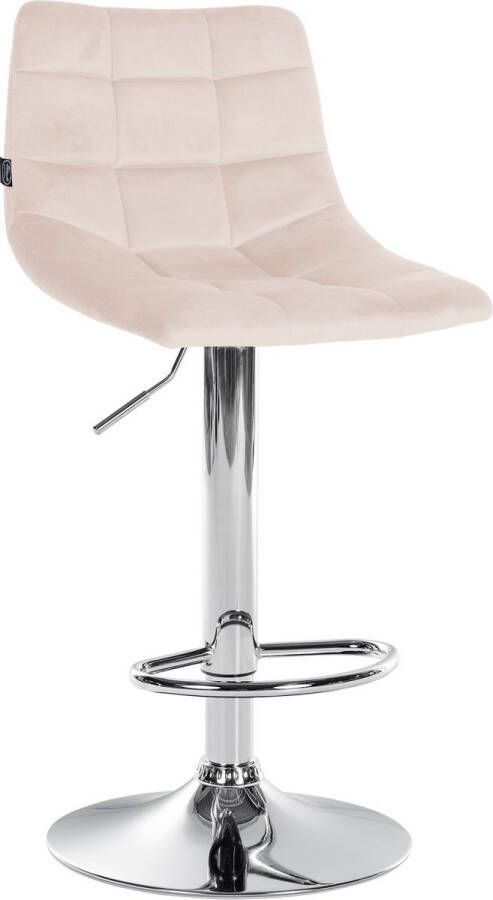 Clp Jerry Barkruk Zonder armleuning Met rugleuning Verstelbaar Fluweel Velvet beige chroom