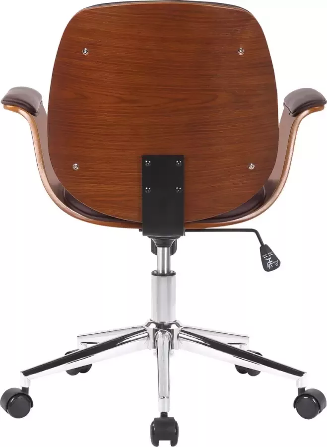 CLP Kemberg Bureaustoel Voor volwassenen Ergonomische Met armleuningen Kunstleer walnoot bruin