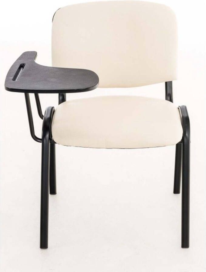 Clp Ken Bezoekersstoel Met klaptafel Kunstleer creme