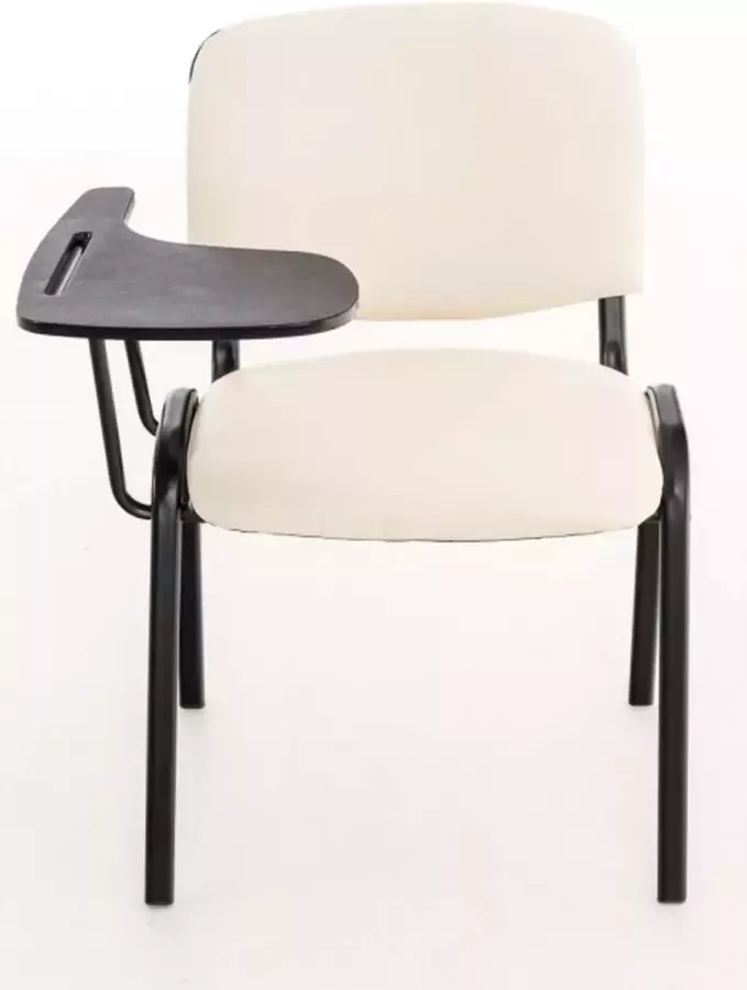 CLP Ken Bezoekersstoel Met klaptafel Kunstleer creme