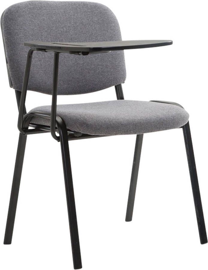 Clp Ken Bezoekersstoel Met klaptafel Stof grijs
