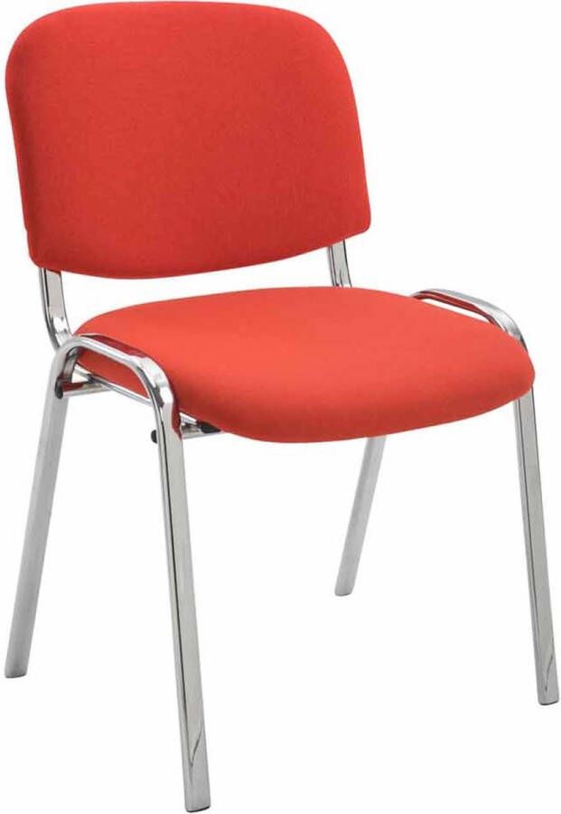 CLP Ken Eetkamerstoel Chroomoptiek Stof rood