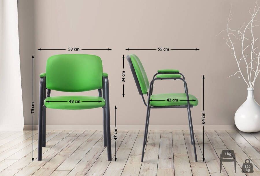 Clp Ken Pro Bezoekersstoel Kunstleer groen