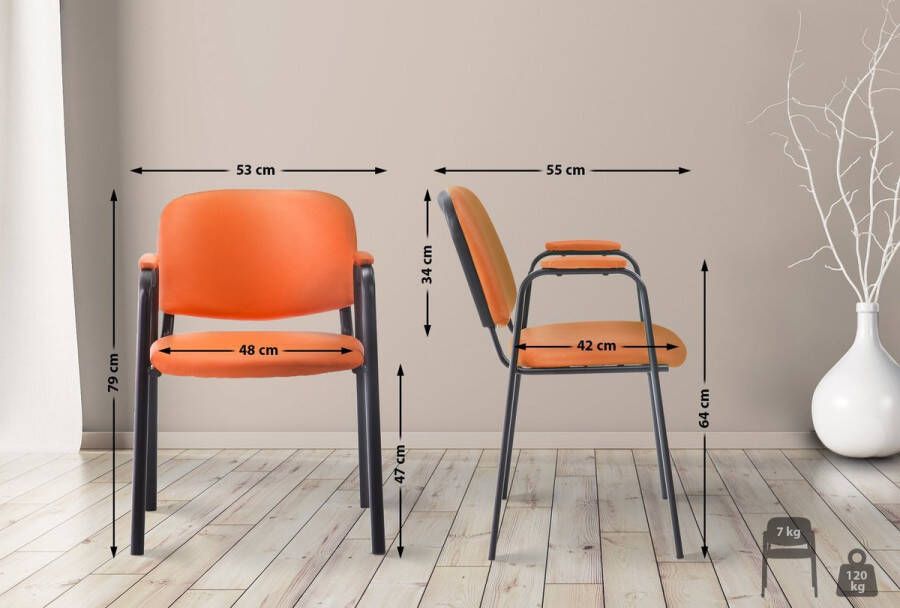 Clp Ken Pro Bezoekersstoel Kunstleer oranje