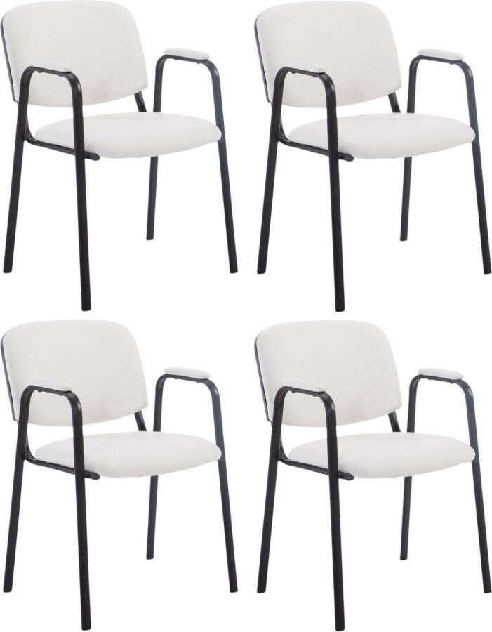 Clp Ken Pro Set van 4 Bezoekersstoelen Kunstleer wit