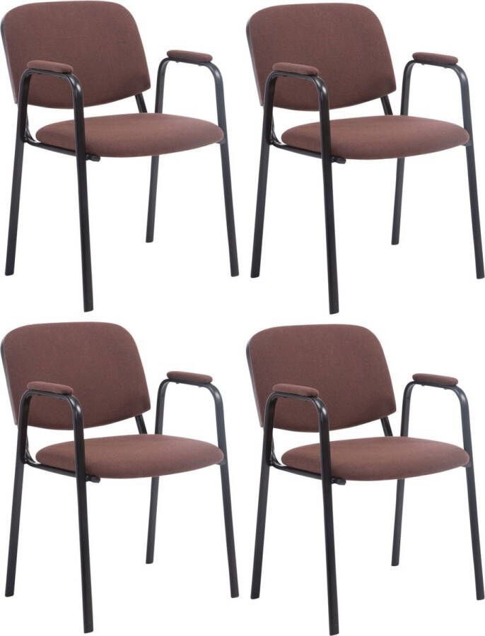 Clp Ken Pro Set van 4 Bezoekersstoelen Stof bruin