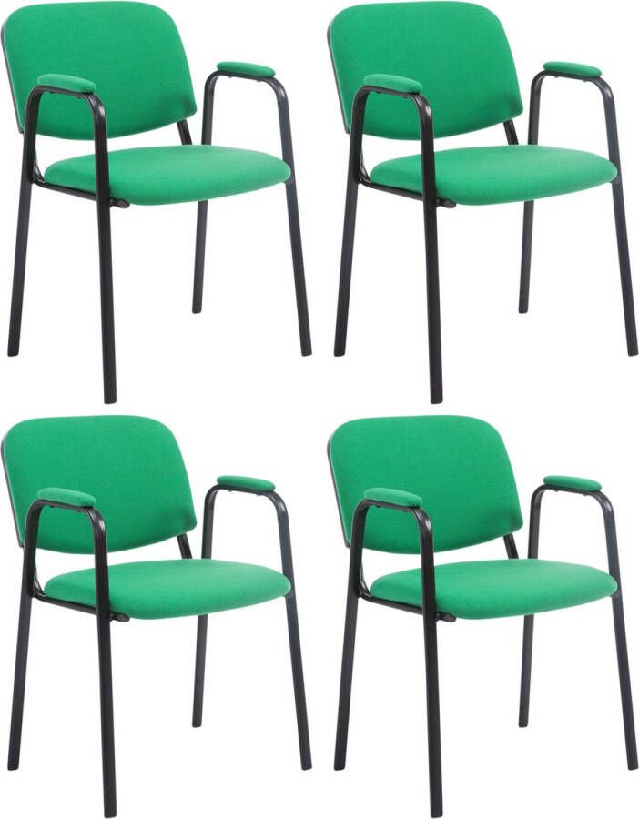 Clp Ken Pro Set van 4 Bezoekersstoelen Stof groen