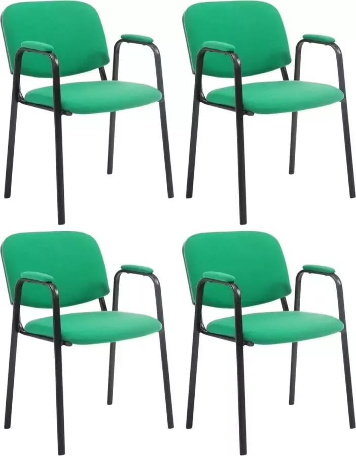 Clp Ken Pro Set van 4 Bezoekersstoelen Stof groen - Foto 1